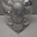 Emopeak 12Pcs Christmas Balls Ornaments for Xmas Christmas Tree - 4 Style Shatterproof Christmas Tree Decorations Hanging Ball for Holiday Wedding Party Decoration (Silver, 3.2"/8CM)