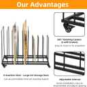 lukar Art Canvas Storage Rack with Wheels, Adjustable Art Storage Rack Metal Artwork Storage Stand for Canvas Boards, Drawing Board, Panels, Printed Matter, Paper Pad for Art Studios