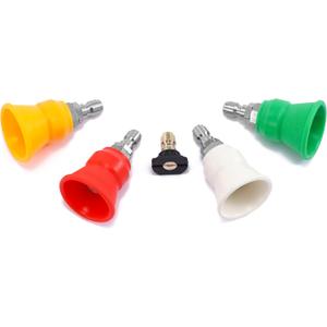 RIDGE WASHER Pressure Washer Nozzle Guard, Power Washer Nozzle Tips with Protector Holder, 5 Pressure Washing Tips with 1/4" Quick Connect, Orifice 4.0