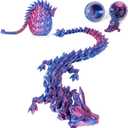 Easter Basket Stuffers 3D Printed Dragon Egg Toy (4 Pack) - Surprise Mystery Inside, Articulated Crystal Dragon, Fidget Sensory Toy for Kids Birthday Surprise Easter Egg Hunt Party Favors
