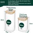 LIBWYS 12-Pack Square Glass Storage Jars with Bamboo Lids (0.6Qt/1.06Qt) - Stackable Food Containers for Pantry Organization, Coffee, Flour, Snacks, Tea | Kitchen Canisters Set