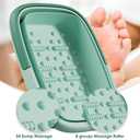 Collapsible Foot Bath Basin for Soaking Feet,Pedicure Foot Spa, Foot Tub with Handles and Massage Acupoint,Multifunction Collapsible feeting Soak Tub-Green