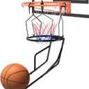 Basketball Rebounder, Sturdy Metal Basketball Return Attachment with 3 Stable Large Hooks, Heavy Duty Basketball Accessories for Boys, Ball Return Training Basketball Gear for 18" Rim Basketball Hoop