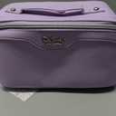 BOYATU Travel Makeup Bag Organizer Cosmetic Bag: 3 Pcs Set Makeup Bags for Women with Handle - Waterproof Vegan Leather Toiletry Bags Travel Essentials Pouch with Compartments (C-06-Purple)