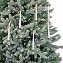 Frienda 6 Pcs Christmas Tree LED Crystal Candles with Remote 10 Pcs Santa Acrylic Snowflake Icicle Ball Ornaments with Drop Pendants Hook for Xmas Santa Holiday Party