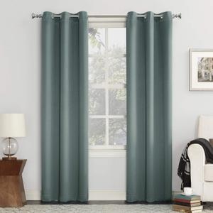 Sun Zero Easton Energy Saving Blackout Grommet Curtain Panel, 40" x 54", Mineral