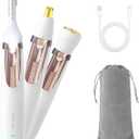 Trimma Nose Hair Trimmer for Women: 3 in1 Rechargeable Womens Facial Hair Remover and Electric Eyebrow Trimmer - Face Lips Eyebrow Nose Ear Body Painless Face Shaver with Built-in LED Light