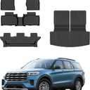 SHINJEW Floor Mats for 2020-2025 Ford Explorer (7 Seats),All Weather TPE Floor Mats & Backrest mats & Trunk mat for Ford Explorer Accessories,Full Set mats