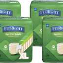 Medline FITEXTRAXLGZ FitRight Extra Briefs, 56-64", XL Size, 20 Count (Pack of 4)