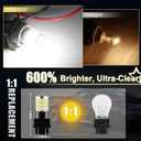 iBrightstar 3157 LED Bulb White, 4157 3156 LED Reverse Light Bulbs Super Bright for Tail Brake Lights Backup Lights Turn Signal Lights, 2 Pack