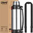 Large Thermosflask- 202oz Stainless Steel Insulated Bottle for Travel with BPA Free Cup - 6L Oversized Vacuum Insulated Thermoses with Handle and Strap for Hot & Cold Drinks(Silver)