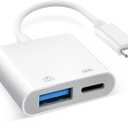 [Apple MFi Certified] Lightning to USB Camera Adapter with Charging Port, Portable USB3.0 Female OTG Cable Adapter for Select iPhone, iPad Models, Support Card Reader, USB Flash Drive, Keyboard, Mice
