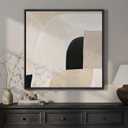 Framed Square Neutral Abstract Room Decor Wall Art, Minimalist Beige Geometric Canvas Artwork for Walls, Mid Century Modern Arch Painting Print for Living Room Bedroom Hallway Wall Decor, 24x24 Inch
