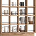 Wooden Coffee Mug Display Rack, Wall Mounted Coffee Cup Display Shelf, Hold 24 Mugs, Rustic Shot Glass Display Case, Coffee Mug Holder Organizer for Kitchen, Coffee Station (23.6 * 29.5in)