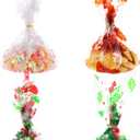 5 x DANHMAO 48 Pcs Christmas Cellophane Cookie Tray Bags Clear Cello Tray Bag 15.5 x 18 Christmas Cookie Bags with Twist-Ties for Xmas Party Favors, Baking Gifts & Family Gatherings