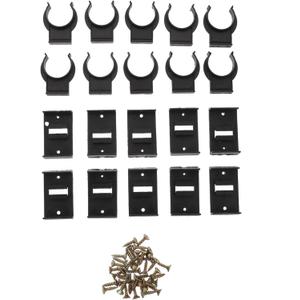 Angoily 10 Set Screw- on Toe Kick Clip, Kitchen Leg Plinth Clips, Cabinet Leveler Clips, Adjustable Leg Plinth Clip, Black, 4.7X4.3CM