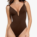 Popilush Shapewear Body Suits for Womens - Tummy Control Bodysuits for Women Deep V Corset Tops Thong Body Shaper S
