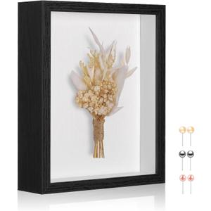 8x10 Shadow Box Picture Frame Display Case with Soft Linen Back and Thickened Panel,Black Deep Shadow Memory Box Frame 8x10 for Flower Baby Pet Wedding Photo Craft Memorial Gift