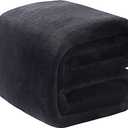 Polar Fleece Blanket Twin Size Lightweight Throw for The Bed Extra Soft Brush Fabric Super Warm Sofa Blanket 66" x 90"(Black Twin)
