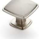 Ravinte 5 Pack Brushed Nickel Kitchen Cabinet Square Knob Single Hole Cabinet Hardware for Dresser Drawer Cabinet Pulls Drawer Knobs Cabinet Knobs Contemporary Antique Rustic