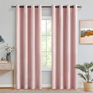 Amazon.com: MIULEE Light Pink Room Darkening Curtains Thermal Insulated Drapes Solid Window Treatment Set Grommet Top Light Blocking Blackout Curtain for Living Room/Bedroom 2 Panels 52 x 84 inch Baby Pink : Home & Kitchen
