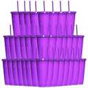 Suertestarry Tumbler with Straw and Lid, Water Bottle Iced Coffee Travel Mug Cup, Reusable Plastic Cups, Perfect for Parties, Birthdays, 24oz-36 Pack (Purple)