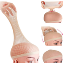 Dreamlover Wig Caps for Women, Hair Net for Wig, Mesh Wig Cap for Long Hair, Natural Nude, 3 Pieces