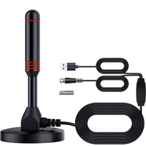 Upgraded Enhanced Chip TV Antenna Indoor Antenna for Smart TV for Long Range Reception and Smart TVs HD Digital Antenna with Amplifier Signal Booster for Local Channels On 4K 1080P/ Factory Supply