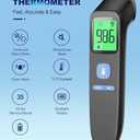 ANMEATE No-Touch Forehead Thermometer for Adults, Infrared Digital Thermometer for Kids, Touchless Baby Thermometer, Accurate Reading with Large Display, Mute Mode, Memory Recall, Fever Alarm (Black)