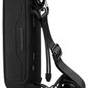 Geiomoo Silicone Carrying Case Compatible with JBL Flip 6, Portable Cover with Carabiner and Shoulder Strap (Black)