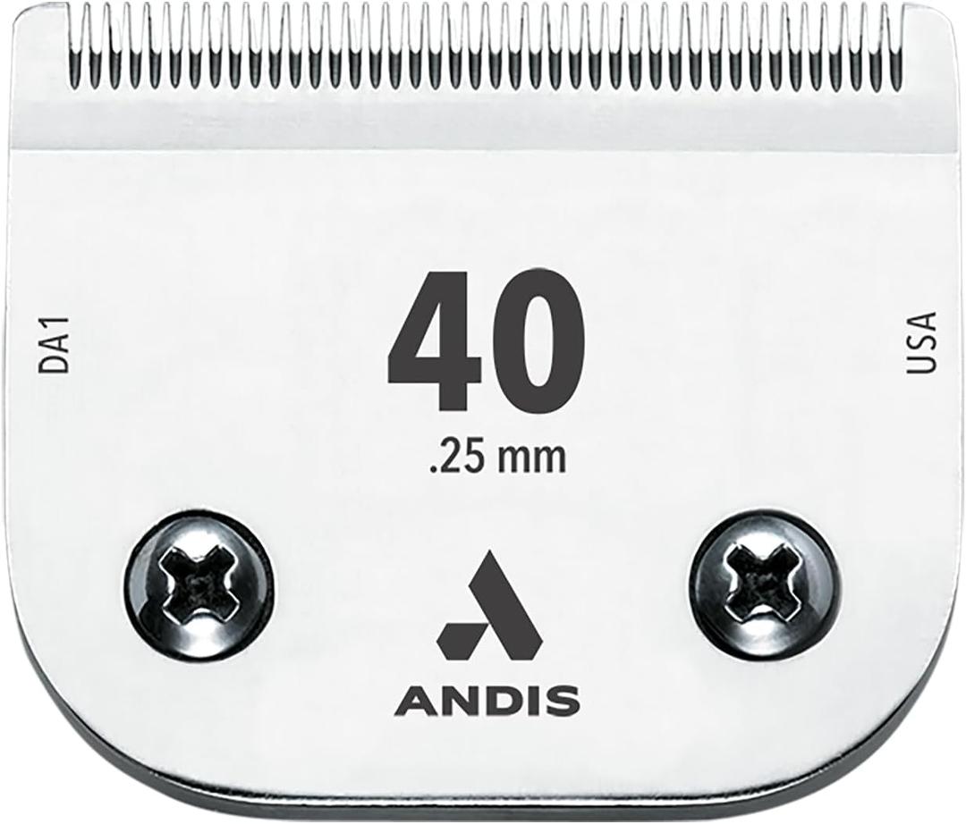 Andis 64265 CeramicEdge Carbon-Infused Steel Pet Clipper Blade, Size-40, 1/100-Inch Cut Length 64265, Chrome