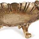 NIKKY HOME Vintage Gold Ring Holder Jewelry Dish, Antique Birds Trinket Display Decorative Metal Tray Bowl Classy Birthday Gifts for Women