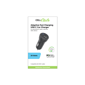 Cell Candy Adaptive Fast Charging USB-C car Charger for any USB-C devices 20 Watts