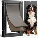 All Aluminum XL Dog Door for Exterior Door, Extra Large Dog Door, Heavy Duty Pet Door, Double Magnetic Flaps, Thermal Tnsulation, Energy Efficient, Sliding Lock Panel (Pets Up to 220Lb)