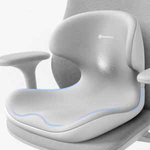Seat Cushion for Office Chair, Lumbar Support Pillow for Car, Premium Memory Foam Ergonomic Seat Cushions for Long Sitting, Tailbone & Back & Sciatica Pain Relief, Large
