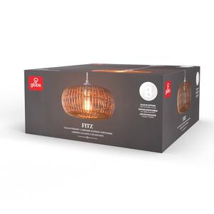 GLOBE Electric 65939 Fitz 1-Light Plug-in or Hardwire Pendant Lighting, Rattan Shade, Black Socket