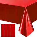 4pcs Red Foil Tablecloth 54*72 Inch Plastic Christmas Carnival Birthday Party Table Cloths Disposable Waterproof Table Cover for Graduation Anniversary Wedding Baby Shower Bridal Party Supplies