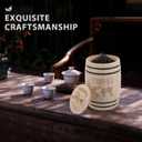 NUOBESTY Wooden Barrel Canister with Airtight Lid Small Kitchen Storage Container for Coffee Beans Tea Leaves Sugar Rustic Farmhouse Decor 6.88X4.92X4.92In