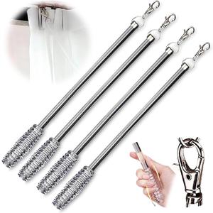 Jos & Haz Curtain Pull Wand Clear Acrylic 36" (4 Pack) Pull Rod Wand for Grommet Panels, Vertical Blinds, Shower Drapes Invisible Curtain Opener Stick for Opening & Closing Curtains