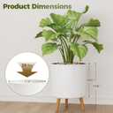 Bamworld Self Watering Pots for Indoor Plants with Water Level Indicator 12 inch Plant Pot Plastic Planter with Wooden Stand for Outdoor Plants Modern Dcor for Porch Patio White Large