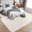 RUGSREAL Bedroom Rug 3x5 Washable Rug for Living Room Small Entryway Carpet with Rubber Backing Stain Resistant Dining Room Throw Mat Modern Solid Color Area Rug for Bedside Kitchen, Beige