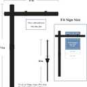 Vinyl PVC Real Estate Sign Post 6' Tall, Realtor Yard Sign Post (Connected type), 47" Arm Holds Up to 36" Sign - Black (No Sign)