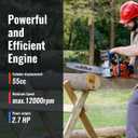 2.7 HP 55CC Gas Chainsaw Powered 20 Inch Chain Saws For Tree Trimming Wood Cutting Handheld Chain Saw Gas With Automatic Oiler Birthday Gift For Husband Man Dad