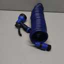 Recoil Garden Hose 25FT EVA Water Hose with 7-Pattern Spray Nozzle,Curly Self Coiling Lightweight Garden Hose,Retractable Drinking Water Safe Garden Coil Hose for Lawn Patio (blue)