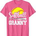 Softball Granny Softball Player Game Day Mother's Day Gift T-Shirt XL, Pink Heather