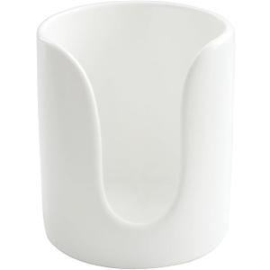 Ceramic Bathroom Cup Dispenser, 3 oz 4 oz Disposable Cups Holder, Small Mouthwash Cup Dispenser (White)