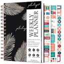 PLANBERRY Weekly Planner – Undated Life Organizer & Budget Planner – Time Management, Goal Setting, To-Do List, Work-Life Balance & Habit Tracker – 6.1″ x 8.1″ (Onyx Black)