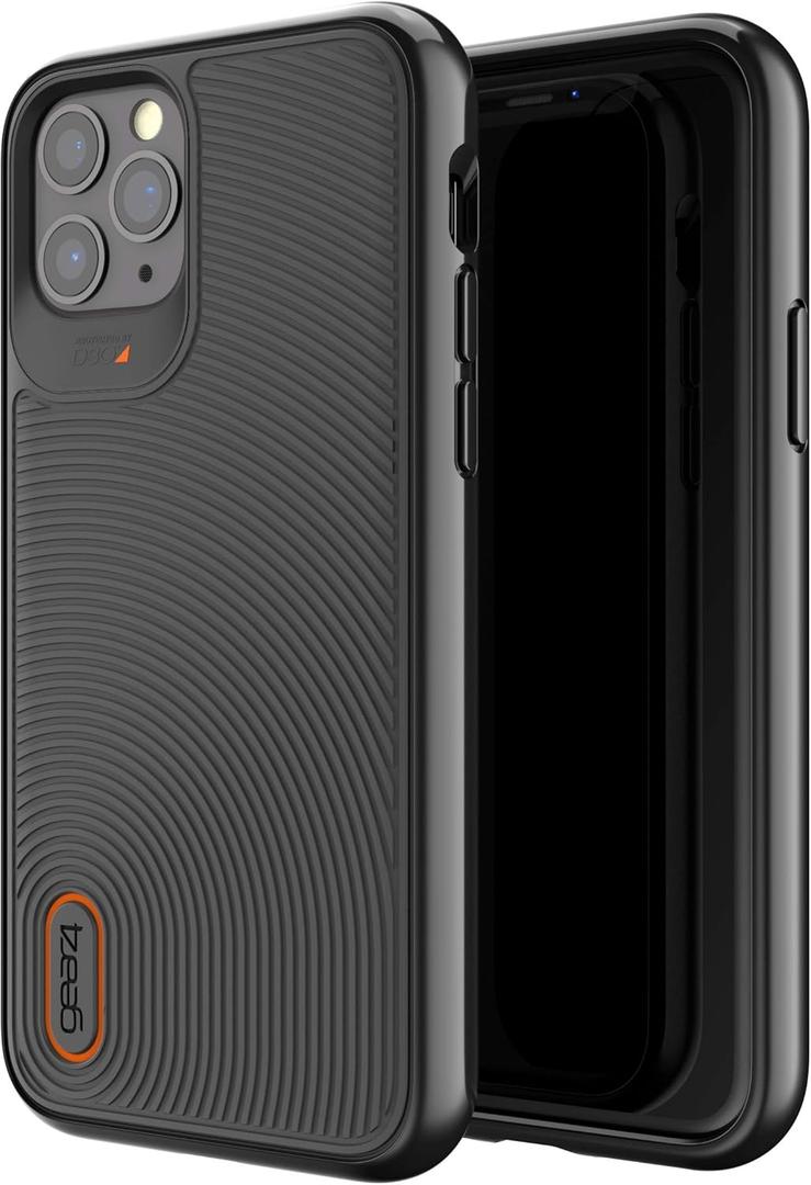 ZAGG Gear4 Battersea Compatible with iPhone 11 Pro Case, Advanced Impact Protection with Integrated D3O Technology Phone Cover - Black (Battersea Black)