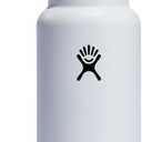 Hydro Flask Water Bottle - Insulated Stainless Steel - Wide Mouth Flex Lid, Non Spill, Leakproof and Refillable in 32 Oz White