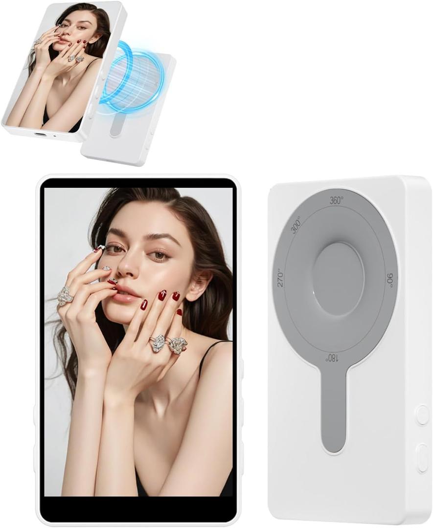 Magnetic Phone Vlog Selfie Monitor Screen,Back Camera Selfie Monitor with Bluetooth Remote Control,1080P Wireless Recording,for Selfie Vlog Live Broadcast,Compatible with iPhone and Android System
